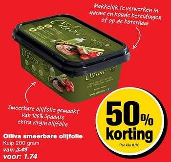 Aanbiedingen Oiliva smeerbare olijfolie - Oiliva - Geldig van 01/02/2017 tot 07/03/2017 bij Hoogvliet