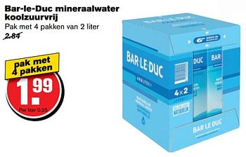Aanbiedingen Bar-le-duc mineraalwater koolzuurvrij - bar le duc - Geldig van 01/02/2017 tot 07/03/2017 bij Hoogvliet