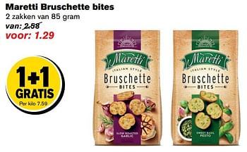Aanbiedingen Maretti bruschette bites - Maretti - Geldig van 01/02/2017 tot 07/03/2017 bij Hoogvliet