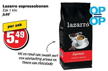 Aanbiedingen Lazarro espressobonen - Lazarro - Geldig van 01/02/2017 tot 07/03/2017 bij Hoogvliet