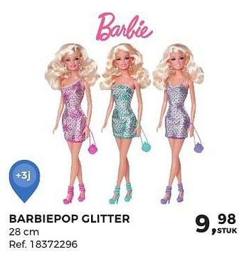 Aanbiedingen Barbiepop glitter - Mattel - Geldig van 07/02/2017 tot 07/03/2017 bij Supra Bazar