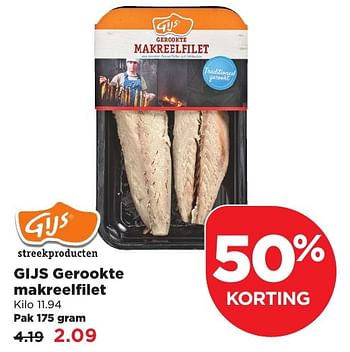 Aanbiedingen Gijs gerookte makreelfilet - Gijs - Geldig van 05/03/2017 tot 11/03/2017 bij Plus