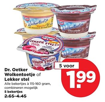 Aanbiedingen Dr. oetker wolkentoetje of lekker stel - Dr. Oetker - Geldig van 05/03/2017 tot 11/03/2017 bij Plus