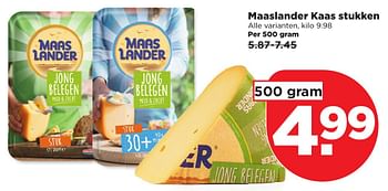 Aanbiedingen Maaslander kaas stukken - Maaslander - Geldig van 05/03/2017 tot 11/03/2017 bij Plus