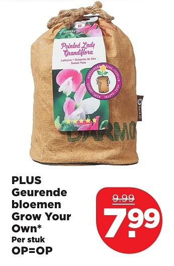 Aanbiedingen Plus geurende bloemen grow your own - Huismerk - Plus - Geldig van 05/03/2017 tot 11/03/2017 bij Plus