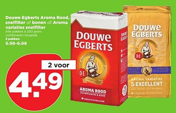 Aanbiedingen Douwe egberts aroma rood, snelfilter of bonen of aroma variaties snelfi lter - Douwe Egberts - Geldig van 05/03/2017 tot 11/03/2017 bij Plus