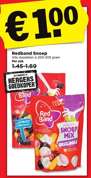 Aanbiedingen Redband snoep - Red band - Geldig van 05/03/2017 tot 11/03/2017 bij Plus