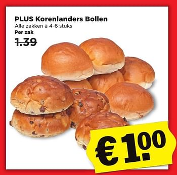 Aanbiedingen Plus korenlanders bollen - Huismerk - Plus - Geldig van 05/03/2017 tot 11/03/2017 bij Plus