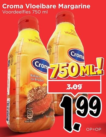Aanbiedingen Croma vloeibare margarine - Croma - Geldig van 05/02/2017 tot 11/02/2017 bij Vomar
