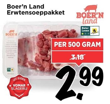 Aanbiedingen Boer`n land erwtensoeppakket - Boer'n Land - Geldig van 05/02/2017 tot 11/02/2017 bij Vomar