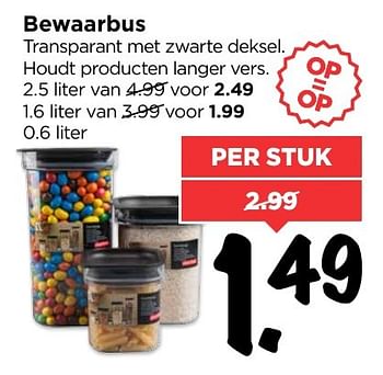 Aanbiedingen Bewaarbus transparant met zwarte deksel - Huismerk Vomar - Geldig van 05/02/2017 tot 11/02/2017 bij Vomar