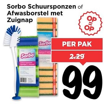 Aanbiedingen Sorbo schuursponzen of afwasborstel met zuignap - Sorbo - Geldig van 05/02/2017 tot 11/02/2017 bij Vomar