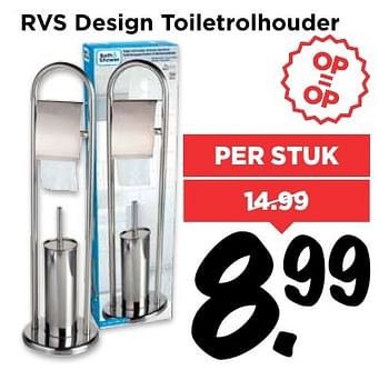 Aanbiedingen Rvs design toiletrolhouder - Huismerk Vomar - Geldig van 05/02/2017 tot 11/02/2017 bij Vomar