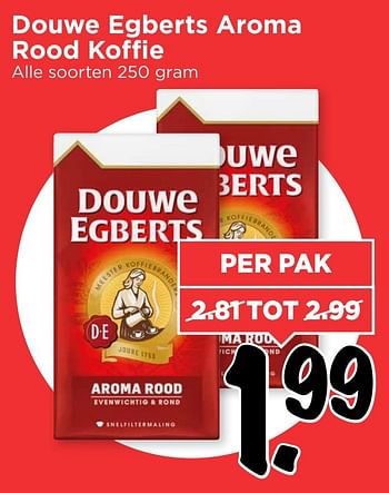 Aanbiedingen Douwe egberts aroma rood koffie - Douwe Egberts - Geldig van 05/02/2017 tot 11/02/2017 bij Vomar