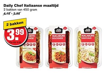 Aanbiedingen Daily chef italiaanse maaltijd - Daily chef - Geldig van 08/02/2017 tot 14/02/2017 bij Hoogvliet