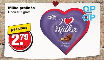 Aanbiedingen Milka pralinés - Milka - Geldig van 08/02/2017 tot 14/02/2017 bij Hoogvliet