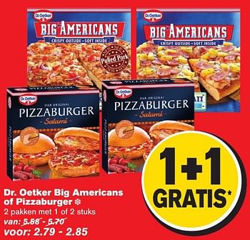 Aanbiedingen Dr. oetker big americans of pizzaburger - Dr. Oetker - Geldig van 08/02/2017 tot 14/02/2017 bij Hoogvliet
