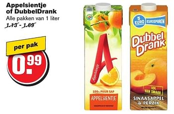 Aanbiedingen Appelsientje of dubbeldrank - Appelsientje - Geldig van 08/02/2017 tot 14/02/2017 bij Hoogvliet