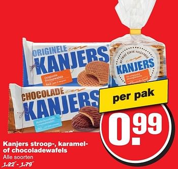 Aanbiedingen Kanjers stroop-, karamelof chocoladewafels - Kanjers - Geldig van 08/02/2017 tot 14/02/2017 bij Hoogvliet