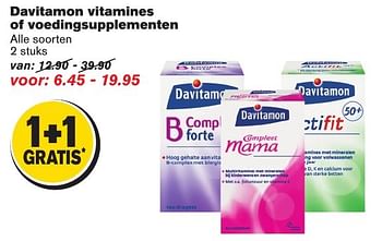 Aanbiedingen Davitamon vitamines of voedingsupplementen - Davitamon - Geldig van 08/02/2017 tot 14/02/2017 bij Hoogvliet
