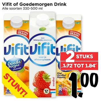 Aanbiedingen Vifit of goedemorgen drink - Campina - Geldig van 05/02/2017 tot 11/02/2017 bij Vomar