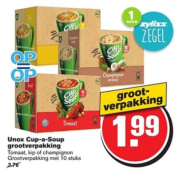 Aanbiedingen Unox cup-a-soup grootverpakking - Unox - Geldig van 08/02/2017 tot 14/02/2017 bij Hoogvliet