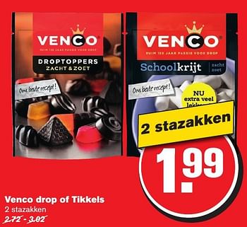 Aanbiedingen Venco drop of tikkels - Venco - Geldig van 08/02/2017 tot 14/02/2017 bij Hoogvliet