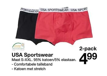 Aanbiedingen Usa sportswear - Huismerk - Zeeman  - Geldig van 03/02/2017 tot 10/02/2017 bij Zeeman