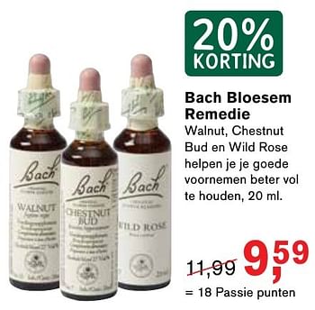 Aanbiedingen Bach bloesem remedie - Bach - Geldig van 23/01/2017 tot 12/02/2017 bij Holland & Barrett