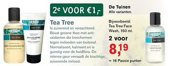 Aanbiedingen De tuinen tea tree face wash - De Tuinen - Geldig van 23/01/2017 tot 12/02/2017 bij Holland & Barrett