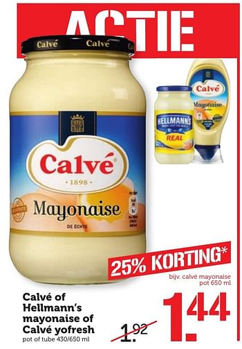 Aanbiedingen Calvé mayonaise - Calve - Geldig van 05/02/2017 tot 12/02/2017 bij Coop