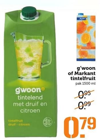 Aanbiedingen G`woon of markant tintelfruit - Huismerk - Coop - Geldig van 05/02/2017 tot 12/02/2017 bij Coop