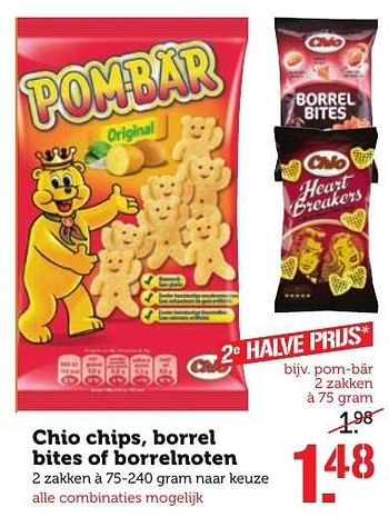 Aanbiedingen Chio chips, borrel bites of borrelnoten - Chio - Geldig van 05/02/2017 tot 12/02/2017 bij Coop