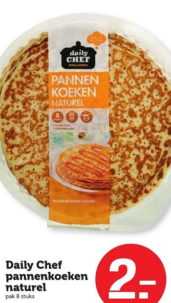 Aanbiedingen Daily chef pannenkoeken naturel - Daily chef - Geldig van 05/02/2017 tot 12/02/2017 bij Coop