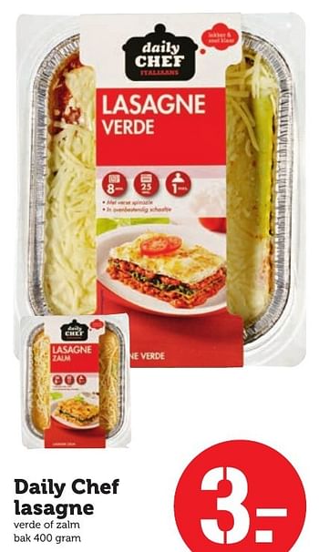 Aanbiedingen Daily chef lasagne - Daily chef - Geldig van 05/02/2017 tot 12/02/2017 bij Coop