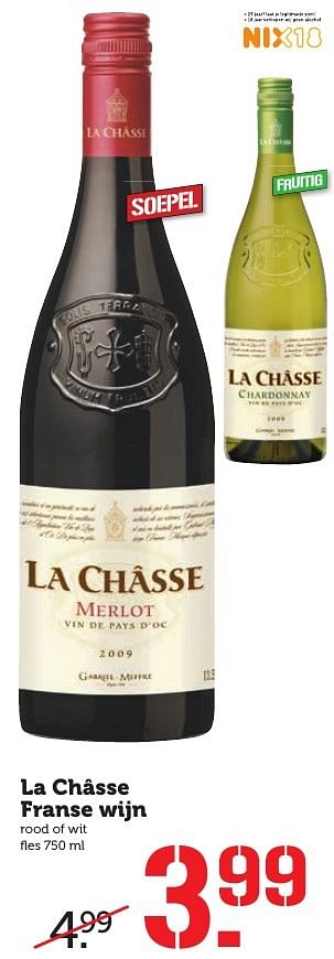 Aanbiedingen La châsse franse wijn - Witte wijnen - Geldig van 05/02/2017 tot 12/02/2017 bij Coop