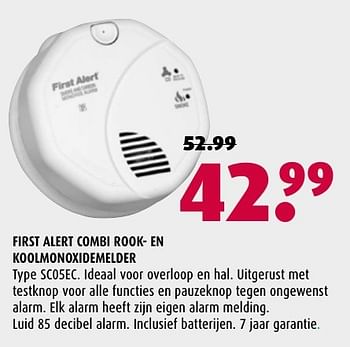 Aanbiedingen First alert combi rook- en koolmonoxidemelder sc05ec - First Alert - Geldig van 30/01/2017 tot 12/02/2017 bij Hubo