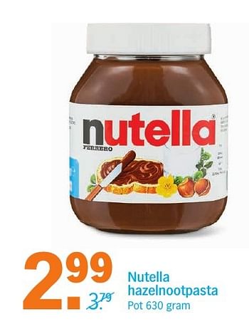 Aanbiedingen Nutella hazelnootpasta - Nutella - Geldig van 05/02/2017 tot 12/02/2017 bij Albert Heijn