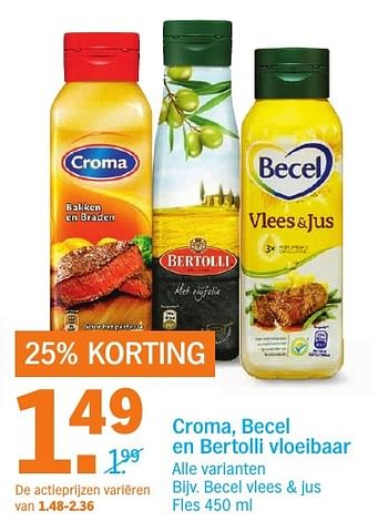 Aanbiedingen Becel vlees + jus - Croma - Geldig van 05/02/2017 tot 12/02/2017 bij Albert Heijn