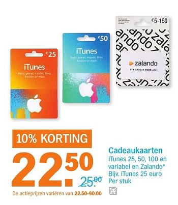 Aanbiedingen Cadeaukaarten itunes - Apple - Geldig van 05/02/2017 tot 12/02/2017 bij Albert Heijn