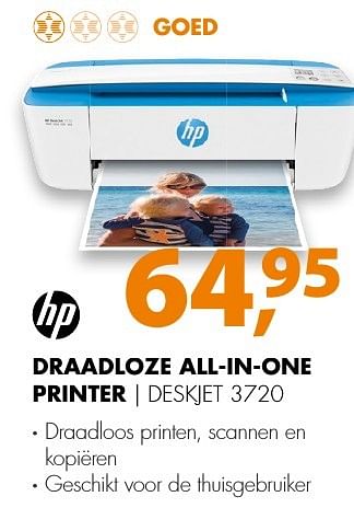 Aanbiedingen Hp draadloze all-in-one printer deskjet 3720 - HP - Geldig van 06/03/2017 tot 12/03/2017 bij Expert