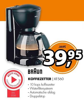 Aanbiedingen Braun koffiezetter kf560 - Braun - Geldig van 06/03/2017 tot 12/03/2017 bij Expert