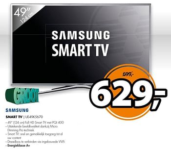 Aanbiedingen Samsung smart tv ue49k5670 - Samsung - Geldig van 06/03/2017 tot 12/03/2017 bij Expert