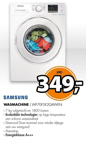 Aanbiedingen Samsung wasmachine wf70f5e2q4wen - Samsung - Geldig van 06/03/2017 tot 12/03/2017 bij Expert