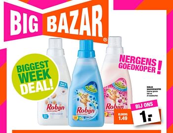 Aanbiedingen Robijn wasverzachter - Robijn - Geldig van 07/02/2017 tot 13/02/2017 bij Big Bazar