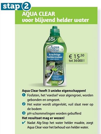 Aanbiedingen Aqua clear voor blijvend helder water - BSI - Geldig van 08/02/2017 tot 31/08/2017 bij Multi Bazar