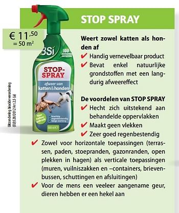 Aanbiedingen Stop spray - BSI - Geldig van 08/02/2017 tot 31/08/2017 bij Multi Bazar
