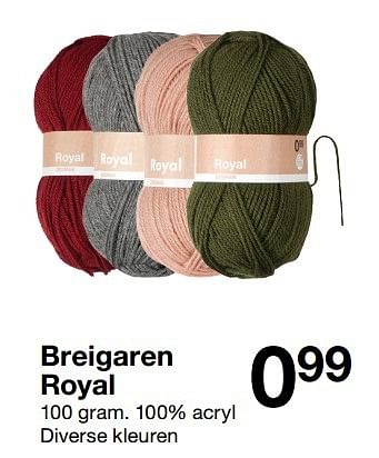 Aanbiedingen Breigaren royal - Huismerk - Zeeman  - Geldig van 11/02/2017 tot 17/02/2017 bij Zeeman