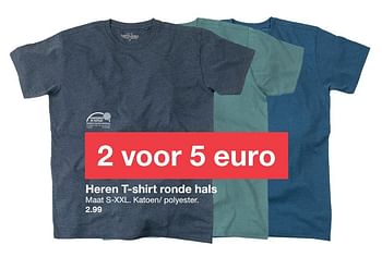 Aanbiedingen Heren t-shirt ronde hals - Huismerk - Zeeman  - Geldig van 11/02/2017 tot 17/02/2017 bij Zeeman