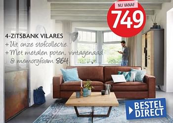 Aanbiedingen 4-zitsbank vilares - Huismerk - Profijt Meubelen - Geldig van 10/02/2017 tot 17/02/2017 bij Profijt Meubel